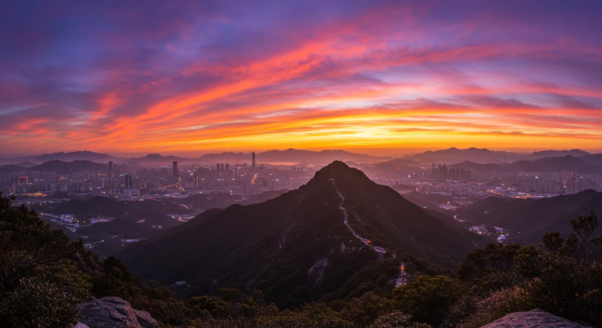 Sunset view from Baiyun Mountain