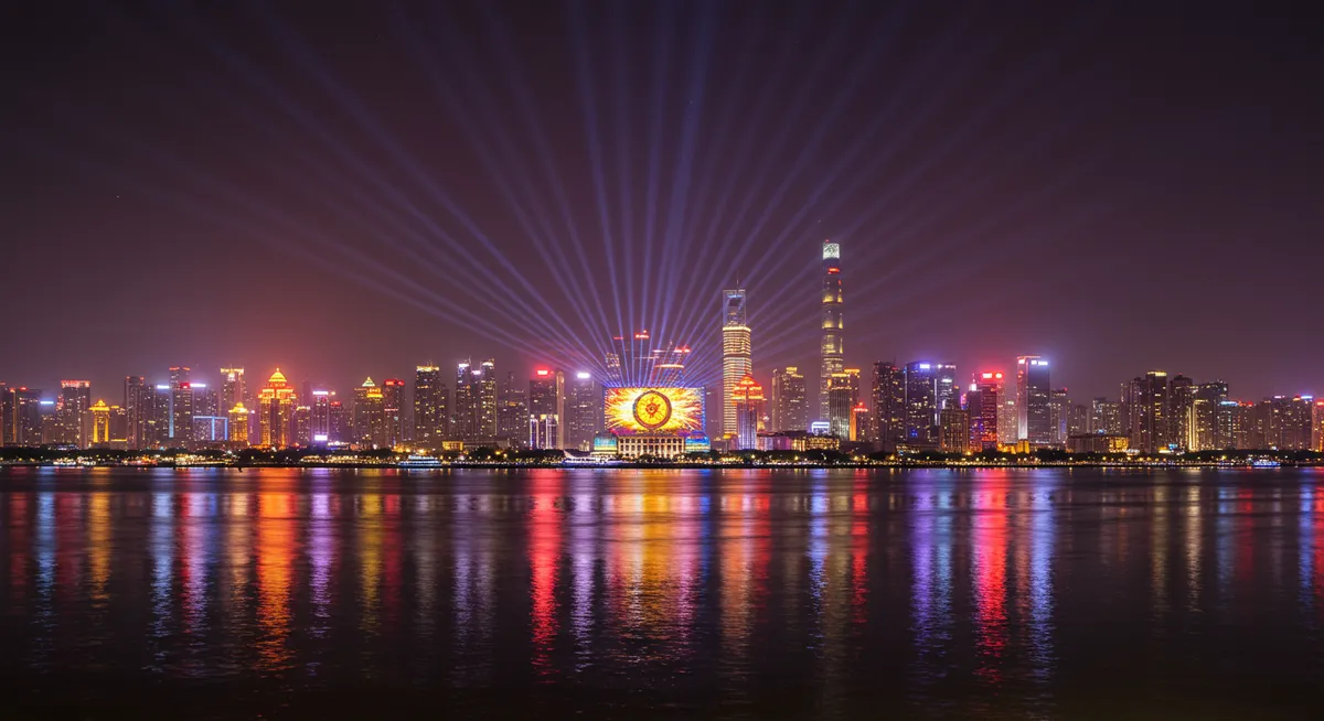 Viewing the Huacheng Square Light Show from the Pearl River