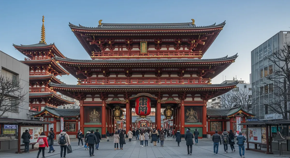 Senso-ji Temple in Asakusa with its iconic red lantern