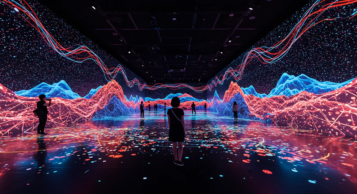 Digital art installation at teamLab Borderless museum in Tokyo